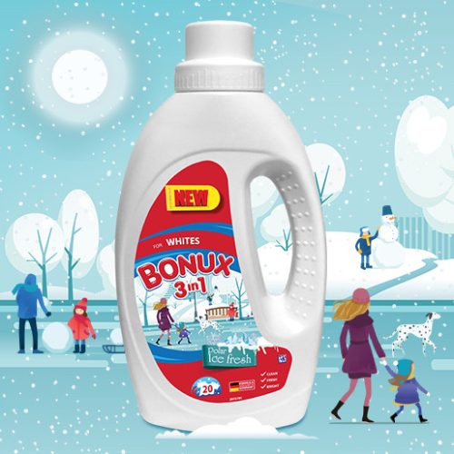 Bonux folyékony mosószer 20 mosás 1,1 l 3in1 Whites Polar Ice Fresh
