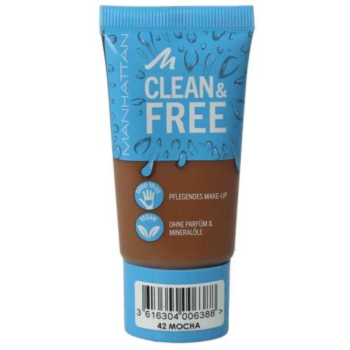 Manhattan folyékony alapozó 30 ml Clean&Free 42 Mocha