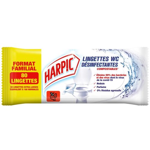 Harpic fertőtlenítő törlőkendő 80 db