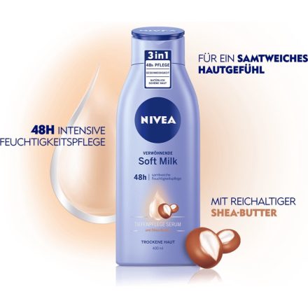 Nivea testápoló 400 ml Soft Milk Shea Butter