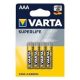 Varta elem AAA 4 db-os Superlife