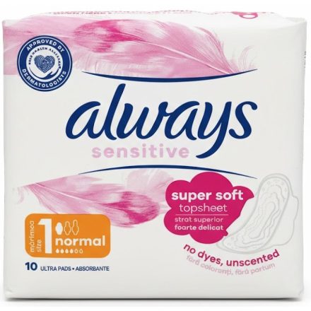 Always eü.betét 10 db Sensitive soft&flexible Normal Plus Size 1