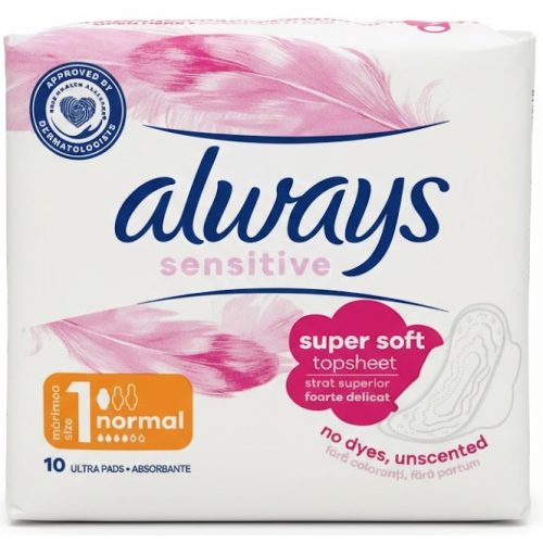   Always eü.betét 10 db Sensitive soft&flexible Normal Plus Size 1