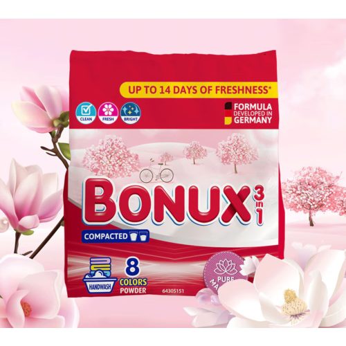 Bonux mosópor zacskós kézi 8 mosás 400 g 3in1 Pure Magnolia Colors