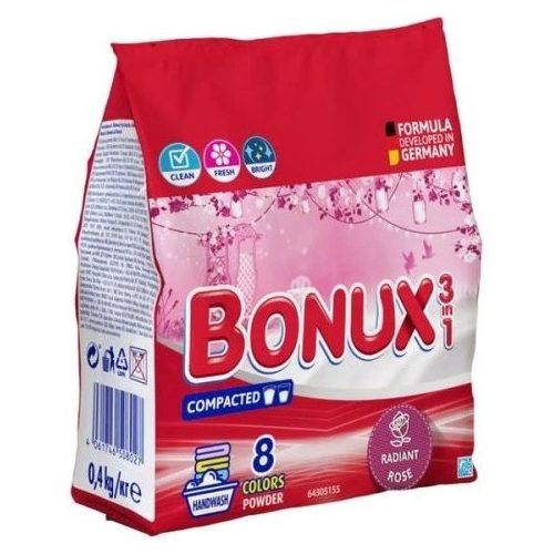 Bonux mosópor zacskós kézi 8 mosás 400 g 3in1 Rose Colors