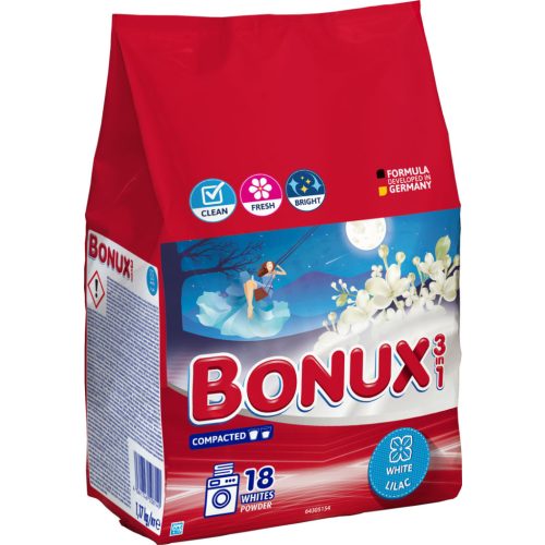 Bonux mosópor zacskós 18 mosás 1,17 kg 3in1 White Lilac