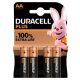 Duracell elem AA 4-db-os Plus