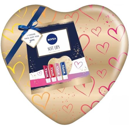 Nivea fémdoboz Soft Lips ajakápoló 4x4,8 g /Original, Strawberry, Cherry, Pearl/