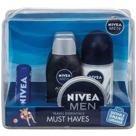 Nivea utazós csomag férfi Must Haves Energy tusfürdő 2x50ml+roll 50ml+krém 30ml+