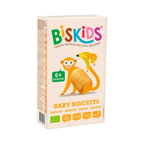 Biskids Baby Biscuits biokeksz 120g - banános keksz gyerekeknek 6 hónapos kortól