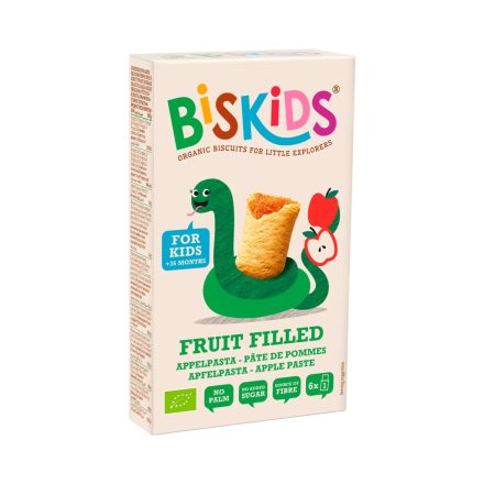 Biskids Fruit Filled biokeksz 120g - almapürével töltve 36 hónapos kortól