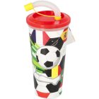 Szívószálas pohár csokis keksszel 10g - Football