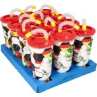 Szívószálas pohár csokis keksszel 10g - Football