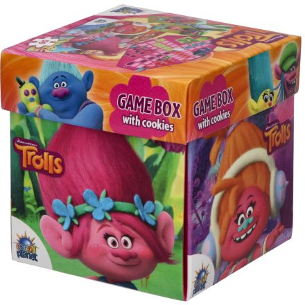 Doboz játékokkal és csokis keksszel 10g - Trolls