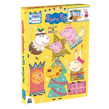 Adventi naptár sütivel és meglepetés figurával 132g - Peppa Malac