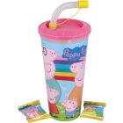 Szívószálas pohár csokis keksszel 10g - Peppa Malac