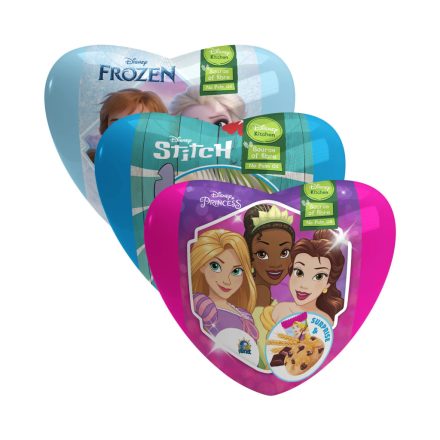 Szívecskés tartó csokis keksszel 11g - Disney mix