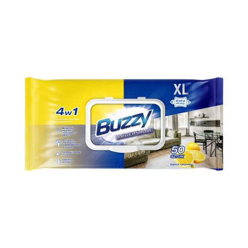 Buzzy nedves törlőkendő univerzális 50 db -  lemon