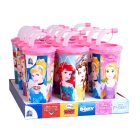 Szívószálas pohár csokis keksszel 10g - Hercegnők