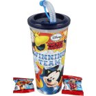 Szívószálas pohár csokis keksszel 10g - Miki Egér