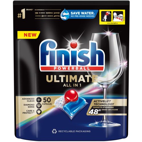 Finish mosogató tabletta 50 mosás 50 db Powerball All in One Ultimate