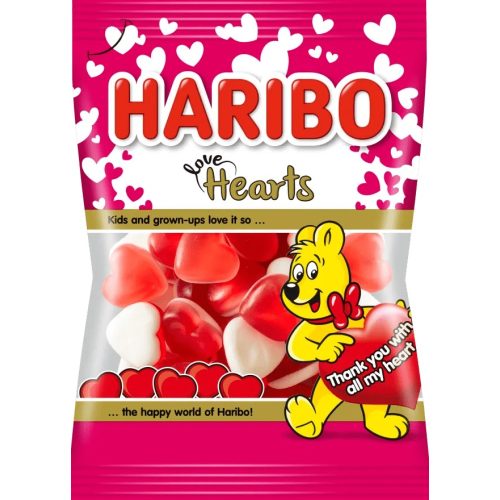 HARIBO Love Hearts 100g (30 db/#, 420 db/sor)