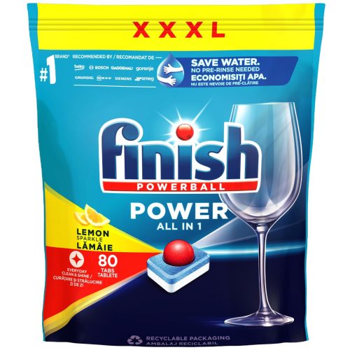 Finish mosogató tabletta 80 mosás 80 db Power All in 1 Lemon