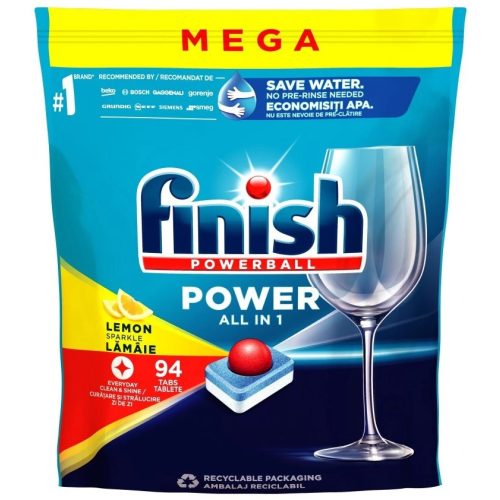 Finish mosogató tabletta 94 mosás 94 db Power All in 1 Lemon