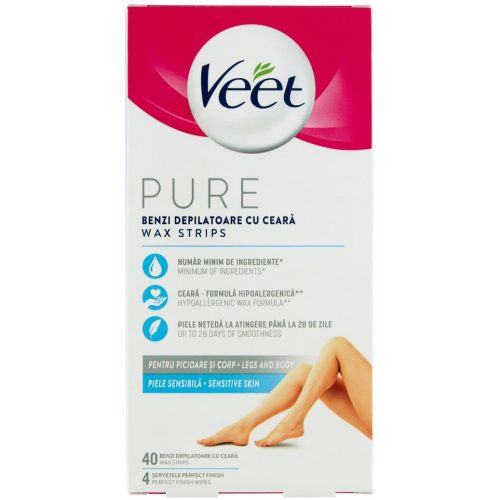 Veet hideggyanta csíkok 40 db+4 db törlőkendő Pure