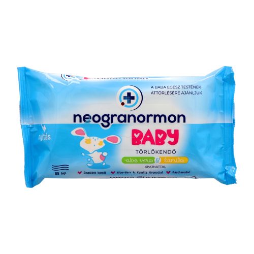 Neogranormon Baby törlőkendő 55 db -  Aloe Vera&Kamilla