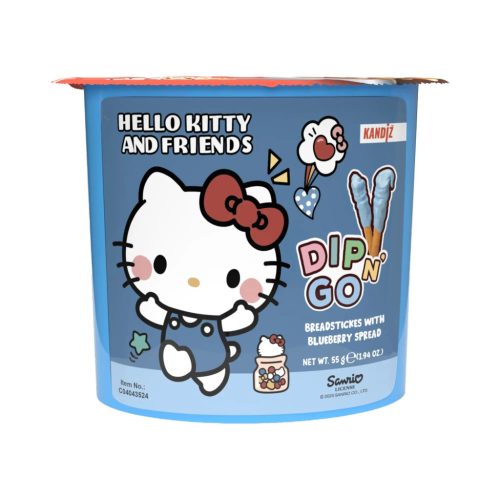   Dip N' Go Áfonyás tejturmixkrém és ropogós pálcikák 55g - Hello Kitty
