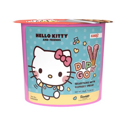 Dip N' Go Málnás tejturmixkrém és ropogós pálcikák 55g - Hello Kitty