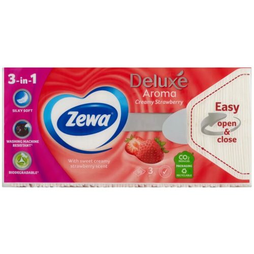 Zewa zsebkendő 3 rétegű 90 db Deluxe Strawberry