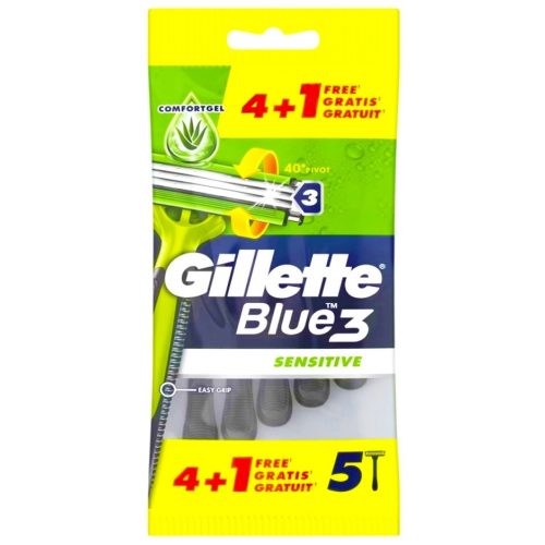 Gillette eldobható borotva 5 db Blue 3 Sensitive