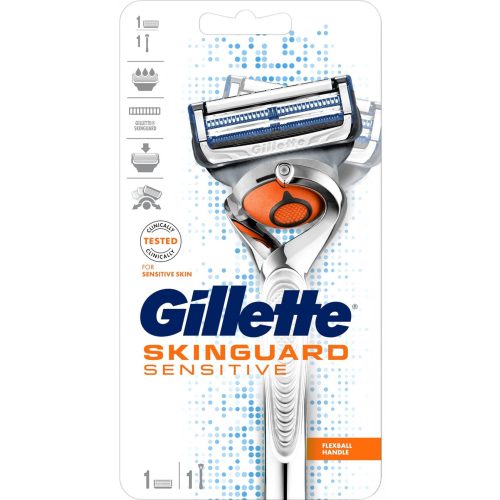 Gillette készülék+borotvabetét Skinguard Flexball Sensitive