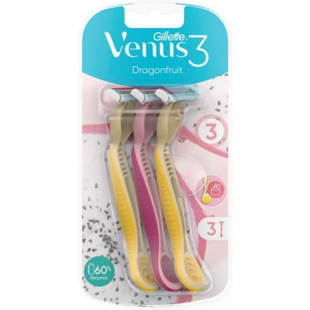 Gillette eldobható borotva női 3 db Venus3 Dragonfruit