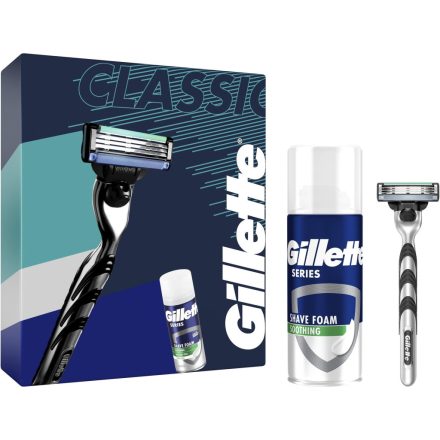 Gillette ajándékcsomag Mach3 készülék+betét+borotvahab Series soothing 100 ml