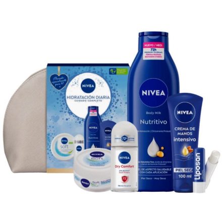 Nivea neszeszer Hidr.Diaria testápoló 250ml+Soft krém 100ml+kézkrém 100ml+roll-o