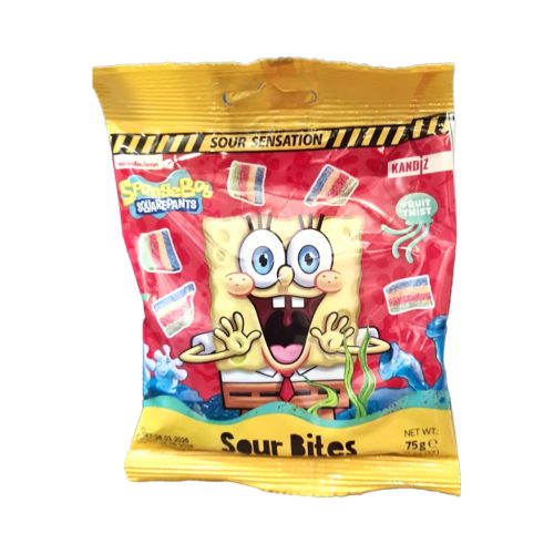   Sparkles Sour Bites - Savanyú gumicukor falatkák 75g - Spongyabob