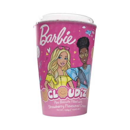 Cloudiz pohár mini keksz eperkrémmel töltve 125g - Barbie