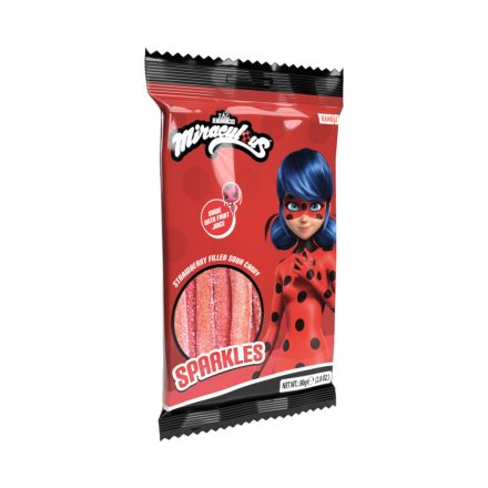 Sparkles Strawberry Sour Belt-Epres savanyú gumiszíj 80g - Katicabogár