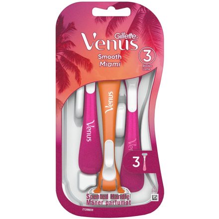 Gillette eldobható borotva női 3 db Venus3 Smooth Miami