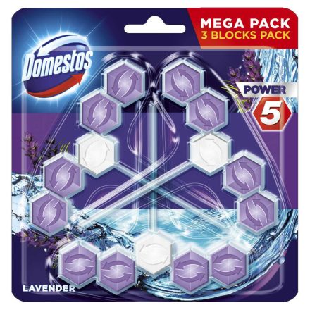 Domestos wc illatosító 3x55 g Power 5 Lavender