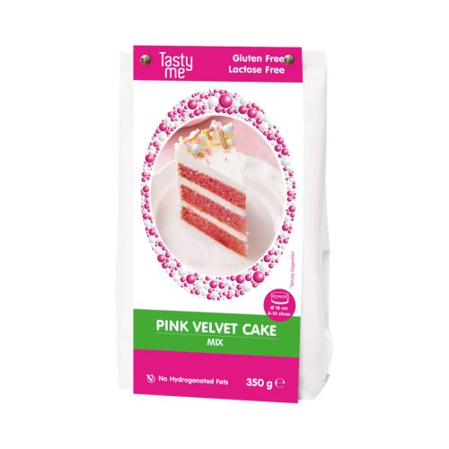 Tasty me glutén- és laktózmentes rózsaszín bársonytorta mix 350g