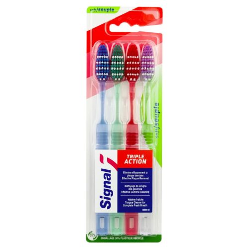 Signal fogkefe quatro pack Triple Action Soft
