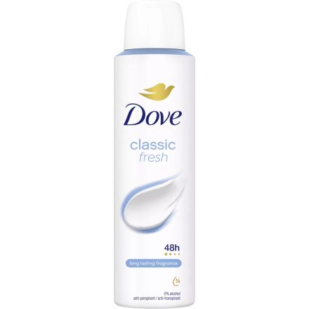 Dove dezodor 150 ml Classic Fresh 0% Alcohol