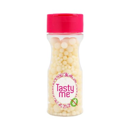 Tasty Me gluténmentes cukor gyöngy tortadekor mix fehér 70g