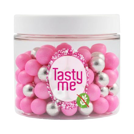 Tasty Me gluténmentes tortadekor mix ezüst-pink 10mm 125g