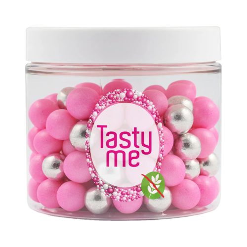 Tasty Me gluténmentes tortadekor mix ezüst-pink 10mm 125g