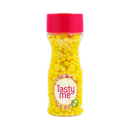 Tasty Me gluténmentes cukor gyöngy tortadekor mix sárga 70g